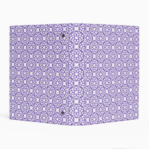 Purple White Geometric Seamless Pattern Mini Binder