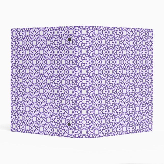 Purple White Geometric Seamless Pattern Mini Binder (Background)