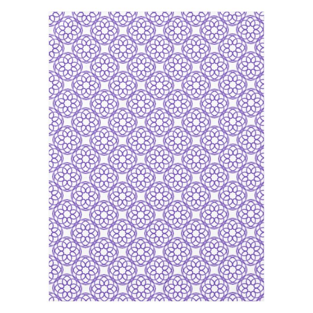 Purple White Geometric Seamless Pattern Tablecloth (Front)