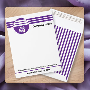 Purple, white geometric stripes with custom logo e envelope mailers