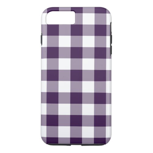 Purple  White Gingham Pattern iPhone 8 Plus Case
