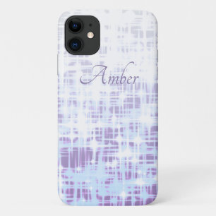 Purple White Gradient Glow Sparkles Personalized iPhone 11 Case