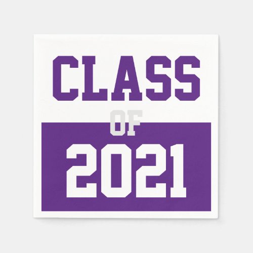 Purple  White Graduation Class of 2024 Napkins