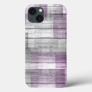 Purple White Gray Black Wood Fabric Texture Ace Pr iPhone 13 Case