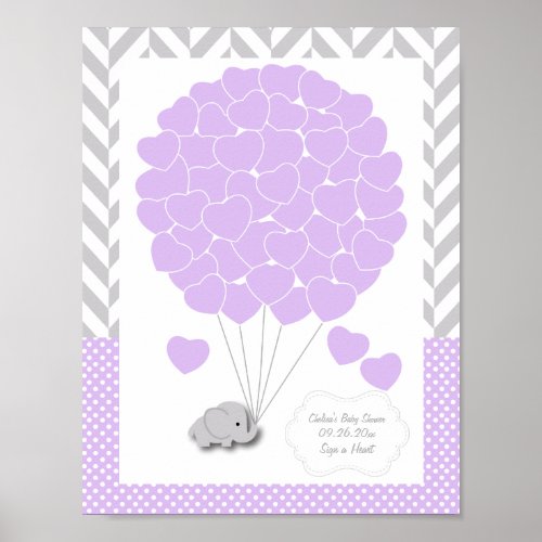 Purple White Gray Elephant Baby Shower 2 _ Guest Poster