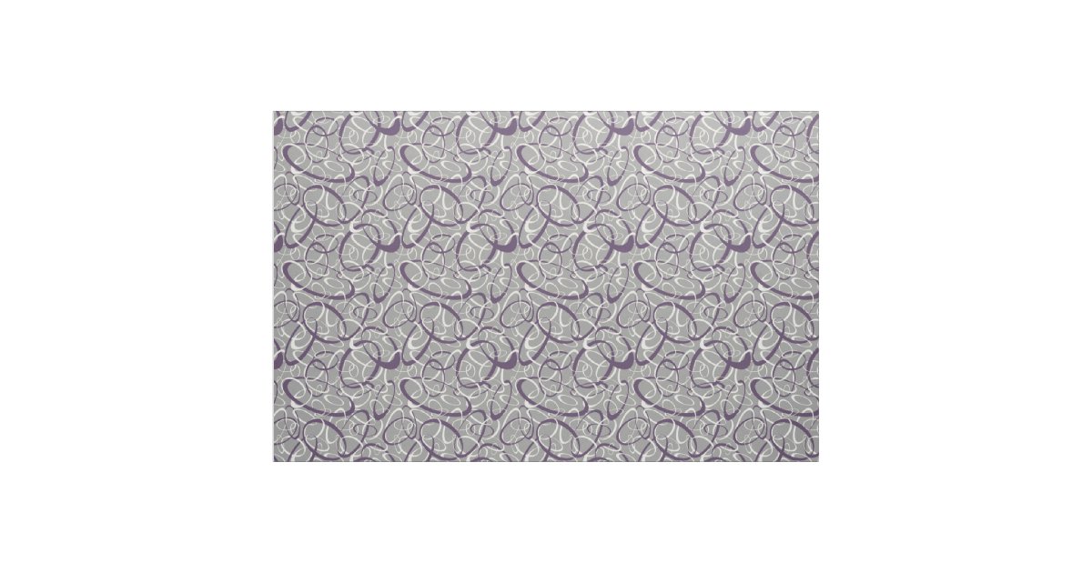 purple white gray geometric loops pattern fabric | Zazzle