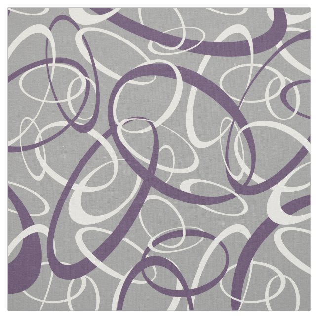 purple white gray geometric loops pattern fabric (Swatch)