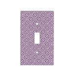 Purple &amp; White Greek Key Light Switch Cover at Zazzle