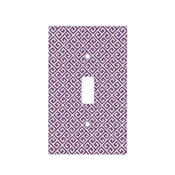 Purple & White Greek Key Light Switch Cover by EnduringMoments at Zazzle