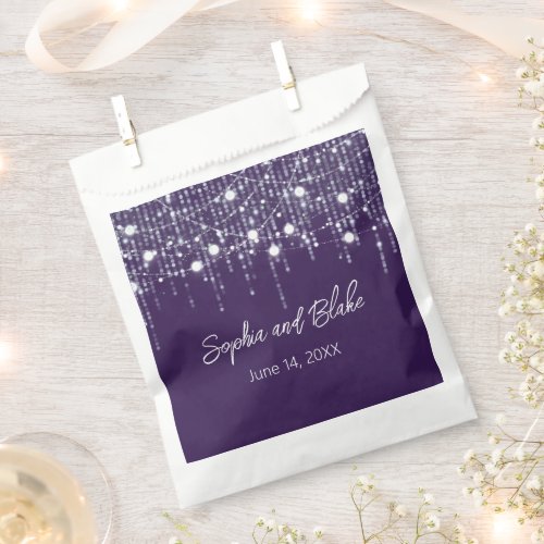 Purple  White Hanging Lights Wedding Favor Bags