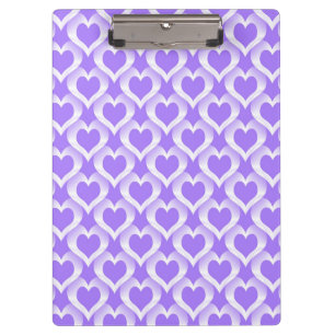 Purple White Hearts Pattern Clipboard