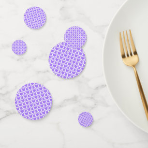Purple White Hearts Pattern Confetti