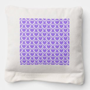 Purple White Hearts Pattern Cornhole Bags