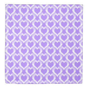 Purple White Hearts Pattern Duvet Cover