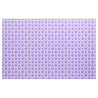 Purple White Hearts Pattern Fabric