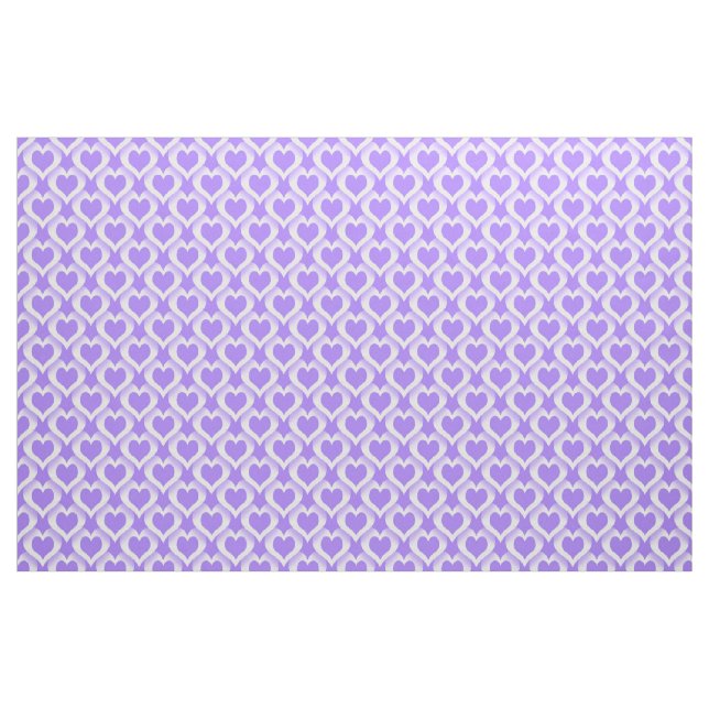 Purple White Hearts Pattern Fabric (Fat Quarter)
