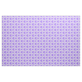 Purple White Hearts Pattern Fabric