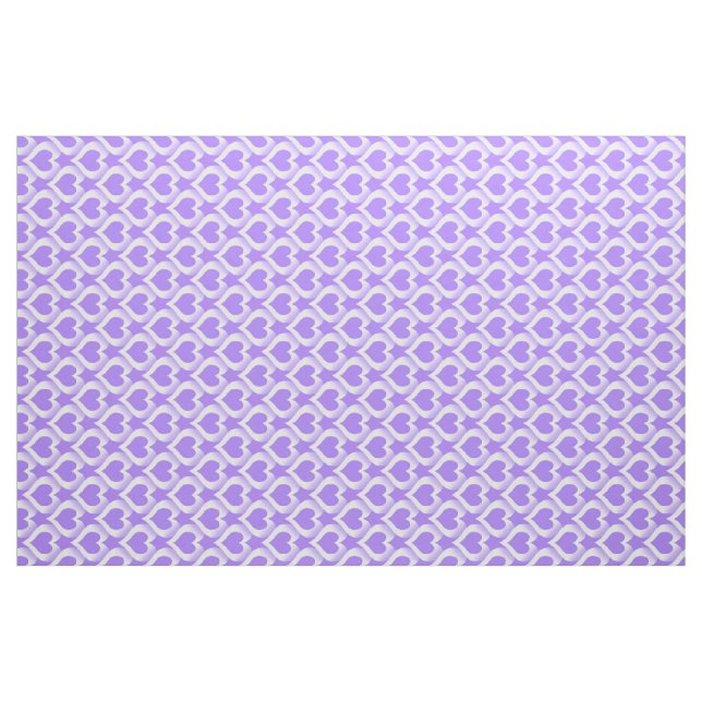 Purple White Hearts Pattern Fabric (Fat Quarter)