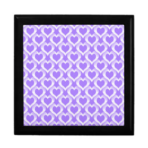 Purple White Hearts Pattern Gift Box