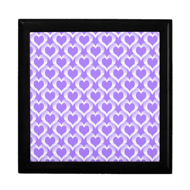 Purple White Hearts Pattern Gift Box (Front)