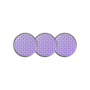 Purple White Hearts Pattern Golf Ball Marker