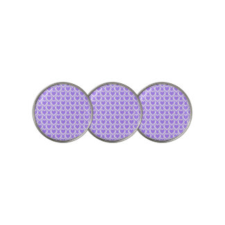 Purple White Hearts Pattern Golf Ball Marker
