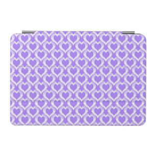 Purple White Hearts Pattern iPad Mini Cover