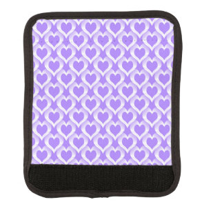 Purple White Hearts Pattern Luggage Handle Wrap