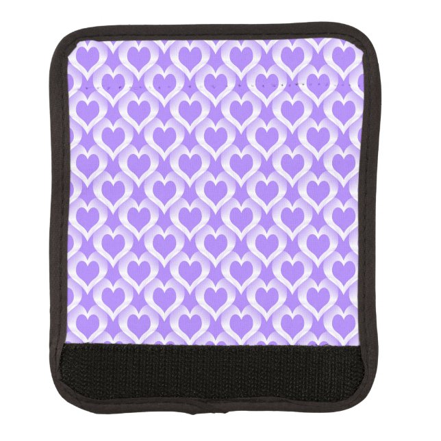 Purple White Hearts Pattern Luggage Handle Wrap (Front)