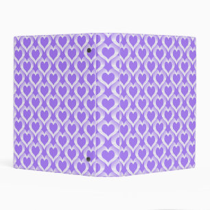 Purple White Hearts Pattern Mini Binder