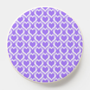 Purple White Hearts Pattern PopSocket