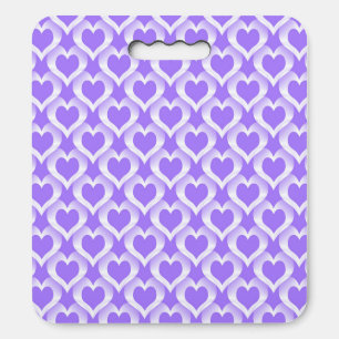 Purple White Hearts Pattern Seat Cushion