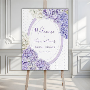 Purple White Hydrangea Elegant Bridal Shower Foam Board
