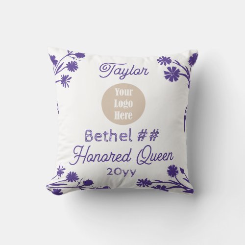 Purple White Jobs Daughters Honored Queen Gift Throw Pillow