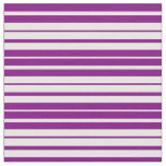 [ Thumbnail: Purple & White Lined Pattern Fabric ]