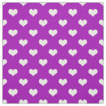 Purple White Love Heart Pattern Design  Fabric