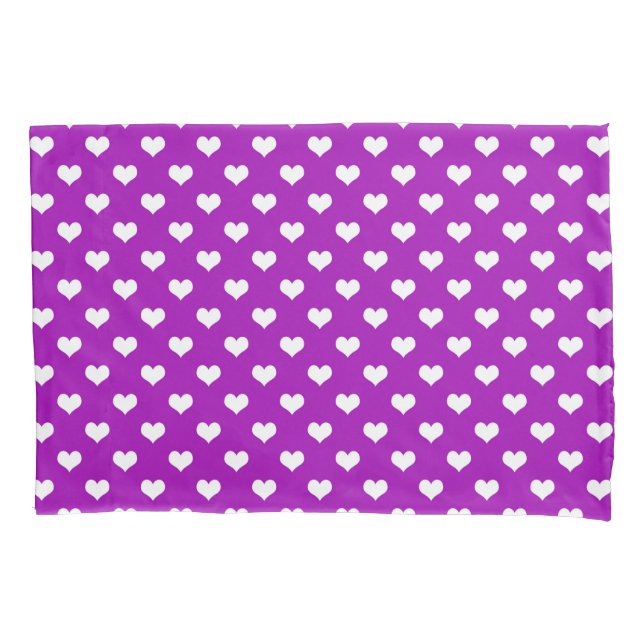 Purple White Love Heart Pattern Design  Pillow Case (Front)