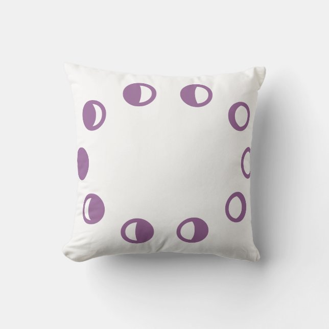 Purple White & lunar moon pillow (Front)