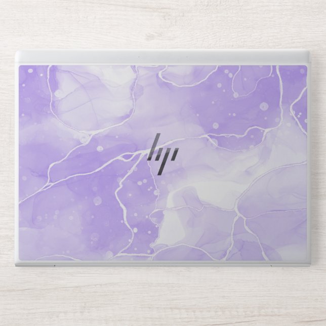 Purple White marble HP Laptop Skin (Front)