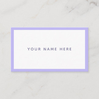 Purple White Minimal Pastel Lavender  Business Card