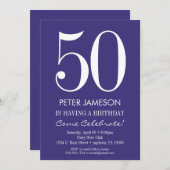 Purple & White Modern Adult Birthday Invitations (Front/Back)