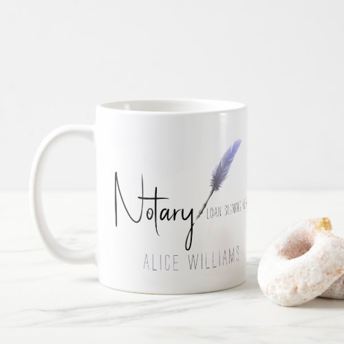 Purple  White Modern Minimalist Simple Notary Coffee Mug