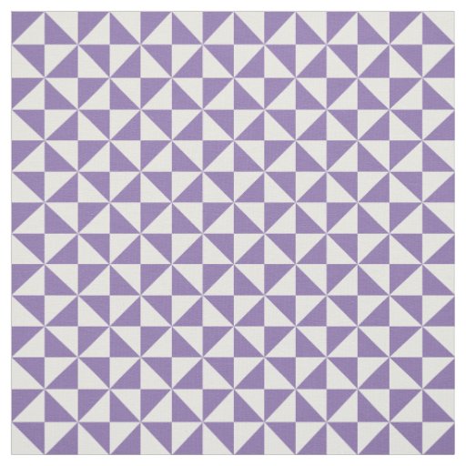 Purple White Modern Triangles Pattern Fabric