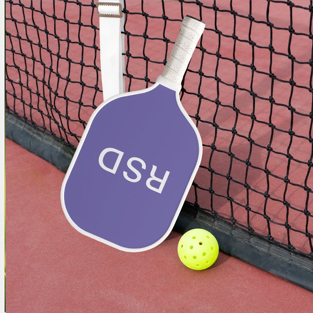 Purple White Monogram Initials Pickleball Paddle (Creator Uploaded)