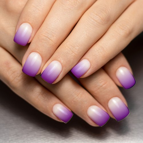 Purple  White Ombre Gradient Minx Nail Art