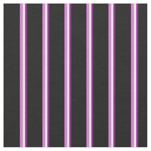 Purple, White, Orchid & Black Lines Fabric
