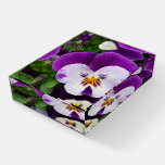 Purple white pansies paperweight