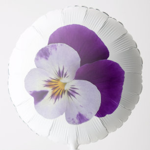 Purple white pansy cutout balloon