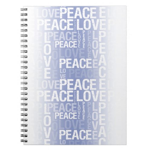 Purple White Peace Love Notebook
