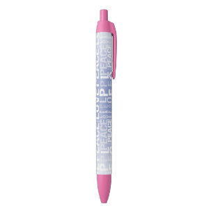 Purple White Peace Love Pen
